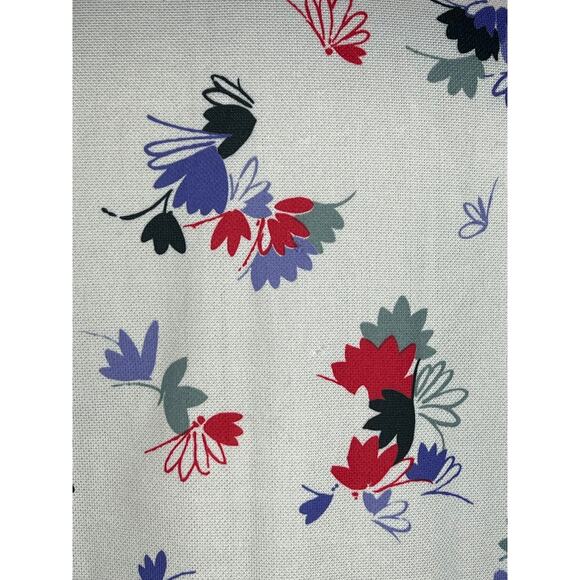 button down shirt 1960’s floral white purple red short sleeve - Picture 4 of 14